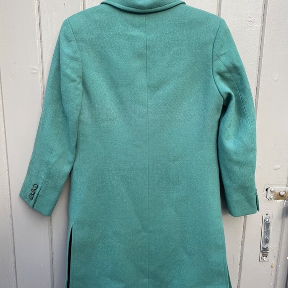 Vintage Green Crepe Car Coat Swing Coat // SIZE S - Picture 7 of 9